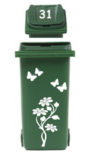 Sticker set kliko container bloem met vlinders & huisnummer | Rosami Decoratiestickers Sticker set kliko container bloem met vlinders & huisnummer | Rosami Decoratiestickers