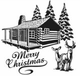 Merry Christmas sticker | blokhut kerstboom rendier 58 x 58 cm | Rosami Decoratiestickers Merry Christmas sticker | blokhut kerstboom rendier 58 x 58 cm | Rosami Decoratiestickers