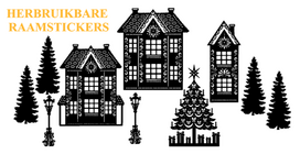 Stickerset raam 10 delig herbruikbaar huisjes - kerstboom - lantaarnpaal | Rosami Decoratiestickers Stickerset raam 10 delig herbruikbaar huisjes - kerstboom - lantaarnpaal | Rosami Decoratiestickers