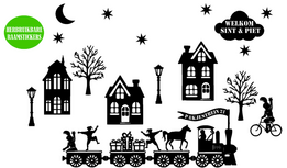 Voordeelset herbruikbare sticker pakjestrein 21 welkom sint & piet & huisjes | Rosami Decoratiestickers Voordeelset herbruikbare sticker pakjestrein 21 welkom sint & piet & huisjes | Rosami Decoratiestickers