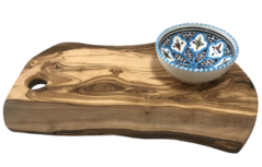 Turquoise blue fine tapasplank met schaaltje | TP.TB.2D | Dishes & Deco