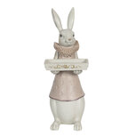 Clayre & Eef | Decoratie Beeld Konijn Wit, Roze 15x13x37 cm | 6PR3153 Clayre & Eef | Decoratie Beeld Konijn Wit, Roze 15x13x37 cm | 6PR3153