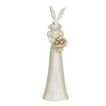 Clayre & Eef | Decoratie Beeld Konijn Wit, Geel 11x10x37 cm | 6PR3177 Clayre & Eef | Decoratie Beeld Konijn Wit, Geel 11x10x37 cm | 6PR3177