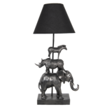 Clayre & Eef   | Tafellamp Olifant Zwart 32x27x65 cm E27/max 1x60W | 5LMC0003