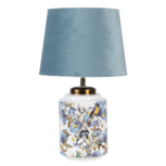 Clayre & Eef   | Tafellamp Blauw, Wit ø 25x41 cm E27/max 1x60W | 6LMC0040