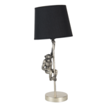 Clayre & Eef | Tafellamp Aap Zwart Zilverkleurig ø 20x49 cm E27/max 1x60W | 6LMC0049 Clayre & Eef | Tafellamp Aap Zwart Zilverkleurig ø 20x49 cm E27/max 1x60W | 6LMC0049