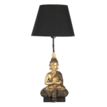 Clayre & Eef | Tafellamp Goudkleurig, Zwart ø 28x60 cm E27/max 1x60W | 6LMC0037 Clayre & Eef | Tafellamp Goudkleurig, Zwart ø 28x60 cm E27/max 1x60W | 6LMC0037