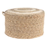 Clayre & Eef   | Poef Bruin ø 40x23 cm | 6RO0510