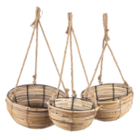 Clayre & Eef | Plantenhanger Binnen Set van 3 Bruin ø 28x15 / 24x14 / 20x11 cm | 6RO0511 Clayre & Eef | Plantenhanger Binnen Set van 3 Bruin ø 28x15 / 24x14 / 20x11 cm | 6RO0511