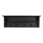 Clayre & Eef | Wandkapstok 4 haken Zwart 90x18x29 cm | 5H0473Z Clayre & Eef | Wandkapstok 4 haken Zwart 90x18x29 cm | 5H0473Z