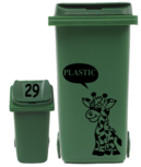 Sticker set container Giraf plastic tekstballon + huisnummer deksel | Rosami Decoratiestickers Sticker set container Giraf plastic tekstballon + huisnummer deksel | Rosami Decoratiestickers