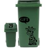 Sticker set container Giraf Gft tekst + huisnummer deksel | Rosami Decoratiestickers Sticker set container Giraf Gft tekst + huisnummer deksel | Rosami Decoratiestickers