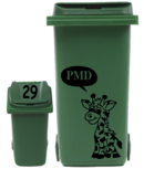 Sticker set container Giraf PMD tekstballon + huisnummer deksel | Rosami Decoratiestickers Sticker set container Giraf PMD tekstballon + huisnummer deksel | Rosami Decoratiestickers