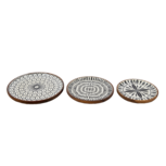 Clayre & Eef | Serveerschalen Set van 3 Meerkleurig ø 28x2 / ø 23x2 / ø 20x2 cm | 6H1976 Clayre & Eef | Serveerschalen Set van 3 Meerkleurig ø 28x2 / ø 23x2 / ø 20x2 cm | 6H1976