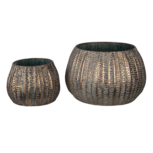 Clayre & Eef | Bloempotten Binnen Set van 2 Koperkleurig ø 40x25 / ø 28x19 cm | 6Y4308 Clayre & Eef | Bloempotten Binnen Set van 2 Koperkleurig ø 40x25 / ø 28x19 cm | 6Y4308