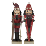 Clayre & Eef | Decoratie Beeld Notenkraker Rood (set van 2) 6x5x17 cm | 6PR3457 Clayre & Eef | Decoratie Beeld Notenkraker Rood (set van 2) 6x5x17 cm | 6PR3457