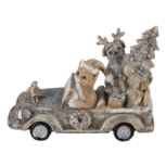 Clayre & Eef | Kerstdecoratie Beeld Kat en Hond Grijs, Beige, Wit 16x8x11 cm | 6PR4639 Clayre & Eef | Kerstdecoratie Beeld Kat en Hond Grijs, Beige, Wit 16x8x11 cm | 6PR4639