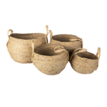 Clayre & Eef | Opbergmanden Set van 4 Bruin ø 30x33 / ø 28x30 / ø 23x25 / ø 19x20 cm | 6RO0540 Clayre & Eef | Opbergmanden Set van 4 Bruin ø 30x33 / ø 28x30 / ø 23x25 / ø 19x20 cm | 6RO0540