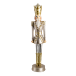 Clayre & Eef | Kerstdecoratie Beeld Notenkraker Zilverkleurig ø 12x56 cm | 6PR3415 Clayre & Eef | Kerstdecoratie Beeld Notenkraker Zilverkleurig ø 12x56 cm | 6PR3415