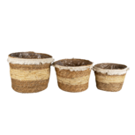 Clayre & Eef | Opbergmanden Set van 3 Bruin ø 32x25 / ø 28x21 / ø 24x18 cm | 6RO0536 Clayre & Eef | Opbergmanden Set van 3 Bruin ø 32x25 / ø 28x21 / ø 24x18 cm | 6RO0536