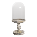 Clayre & Eef   | Stolp Transparant, Grijs ø 21x49 cm | 6GL3011L