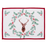 Clayre & Eef | Placemats Set van 6 Wit, Rood, Groen 48x33 cm | HCH40 Clayre & Eef | Placemats Set van 6 Wit, Rood, Groen 48x33 cm | HCH40