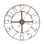 Clayre & Eef   | Wandklok Bruin ø 60x2 cm / 1xAA | 5KL0014