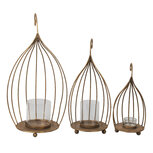 Clayre & Eef | Windlicht Set van 3 Koperkleurig ø 24x48 / ø 17x38 / ø 13x28 cm | 6Y4543 Clayre & Eef | Windlicht Set van 3 Koperkleurig ø 24x48 / ø 17x38 / ø 13x28 cm | 6Y4543