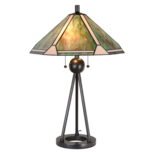 Clayre & Eef | Tiffany Tafellamp Groen, Bruin, Beige ø 50x73 cm E27/max 2x60W | 5LL-6165 Clayre & Eef | Tiffany Tafellamp Groen, Bruin, Beige ø 50x73 cm E27/max 2x60W | 5LL-6165