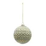 Clayre & Eef | Kerstballen Set van 4 Goudkleurig, Groen ø 10x10 cm | 6GL3294 Clayre & Eef | Kerstballen Set van 4 Goudkleurig, Groen ø 10x10 cm | 6GL3294