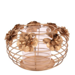 Windlicht bloemen Ø 19 cm goud ijzer | Dutch Style | 10927404