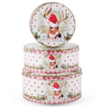 Set 3 opbergdozen blik X-mas Rendier 20 x 20 x 8 cm | Dekoratief | A185026 Set 3 opbergdozen blik X-mas Rendier 20 x 20 x 8 cm | Dekoratief | A185026