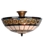 Clayre & Eef | Plafondlamp Tiffany Bruin, Beige ø 40x23 cm E14/max 2x40W | 5LL-5604 Clayre & Eef | Plafondlamp Tiffany Bruin, Beige ø 40x23 cm E14/max 2x40W | 5LL-5604