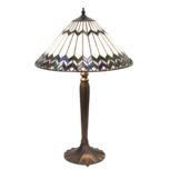 Clayre & Eef | Tiffany Tafellamp Wit, Bruin ø 40x62 cm E27/max 2x60W | 5LL-5985 Clayre & Eef | Tiffany Tafellamp Wit, Bruin ø 40x62 cm E27/max 2x60W | 5LL-5985