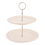 Clayre & Eef | Etagère 2 laags Beige ø 21x23 cm | 6CE0266 Clayre & Eef | Etagère 2 laags Beige ø 21x23 cm | 6CE0266