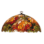 Clayre & Eef   | Lampenkap Tiffany Rood, Groen ø 50x24 cm | 5LL-9131