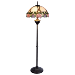 Clayre & Eef   | Tiffany Vloerlamp Groen, Roze ø 50x164 cm E27/max 3x60W | 5LL-5612