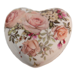 Clayre & Eef   | Decoratie Hart Wit, Roze 11x11x4 cm | 6CE1414