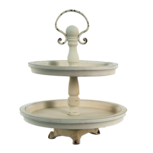 Clayre & Eef | Etagère 2 laags Beige ø 30x36 cm | 6H2079 Clayre & Eef | Etagère 2 laags Beige ø 30x36 cm | 6H2079