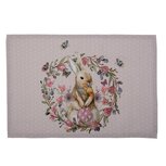 Clayre & Eef | Placemats Set van 6 Wit, Roze, Beige 48x33 cm | HBU40 Clayre & Eef | Placemats Set van 6 Wit, Roze, Beige 48x33 cm | HBU40