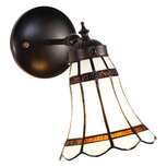Clayre & Eef | Wandlamp Tiffany Wit, Bruin 17x12x23 cm E14/max 1x40W | 5LL-6205 Clayre & Eef | Wandlamp Tiffany Wit, Bruin 17x12x23 cm E14/max 1x40W | 5LL-6205