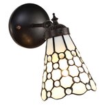 Clayre & Eef | Wandlamp Tiffany Wit, Bruin 17x12x23 cm E14/max 1x40W | 5LL-6207 Clayre & Eef | Wandlamp Tiffany Wit, Bruin 17x12x23 cm E14/max 1x40W | 5LL-6207
