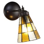 Clayre & Eef | Wandlamp Tiffany Bruin, Wit 17x12x23 cm E14/max 1x40W | 5LL-6209 Clayre & Eef | Wandlamp Tiffany Bruin, Wit 17x12x23 cm E14/max 1x40W | 5LL-6209
