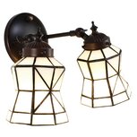Clayre & Eef | Wandlamp Tiffany Wit, Bruin 30x23x23 cm E14/max 2x40W | 5LL-6211 Clayre & Eef | Wandlamp Tiffany Wit, Bruin 30x23x23 cm E14/max 2x40W | 5LL-6211