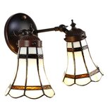Clayre & Eef | Wandlamp Tiffany Wit, Bruin 30x23x23 cm E14/max 2x25W | 5LL-6212 Clayre & Eef | Wandlamp Tiffany Wit, Bruin 30x23x23 cm E14/max 2x25W | 5LL-6212
