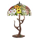 Clayre & Eef | Tiffany Tafellamp Groen, Rood ø 41x57 cm E27/max 2x60W | 5LL-6188 Clayre & Eef | Tiffany Tafellamp Groen, Rood ø 41x57 cm E27/max 2x60W | 5LL-6188