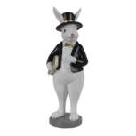 Clayre & Eef | Decoratie Beeld Konijn Zwart, Wit 7x7x20 cm | 6PR3572 Clayre & Eef | Decoratie Beeld Konijn Zwart, Wit 7x7x20 cm | 6PR3572
