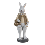 Clayre & Eef | Decoratie Beeld Konijn Beige, Wit 10x8x25 cm | 6PR3583 Clayre & Eef | Decoratie Beeld Konijn Beige, Wit 10x8x25 cm | 6PR3583