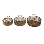 Clayre & Eef | Opbergmanden Set van 3 Bruin ø 39x15 / ø 34x13 / ø 29x11 cm | 6RO0543 Clayre & Eef | Opbergmanden Set van 3 Bruin ø 39x15 / ø 34x13 / ø 29x11 cm | 6RO0543