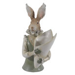 Clayre & Eef | Decoratie Beeld Konijn Groen, Bruin, Beige 16x13x30 cm | 6PR3594 Clayre & Eef | Decoratie Beeld Konijn Groen, Bruin, Beige 16x13x30 cm | 6PR3594